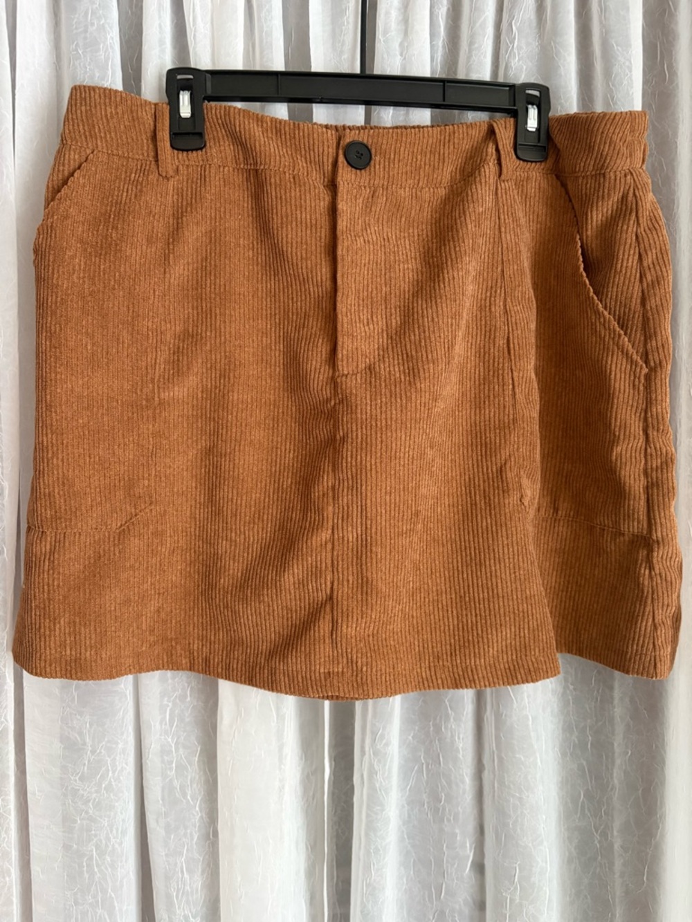 Rust Corduroy Mini Skirt